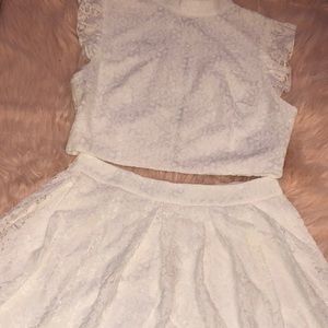 2 piece mini skirt with a crop top